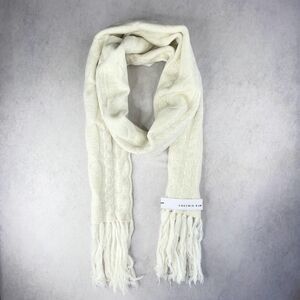 Eugenia Kim Wool Blend Scarf Ivory Sparkle Jacintah Cable Knit Scarf 90"x10" NEW